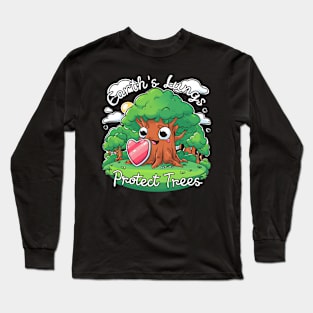 Earth Lungs Protect Trees Earth Day Long Sleeve T-Shirt